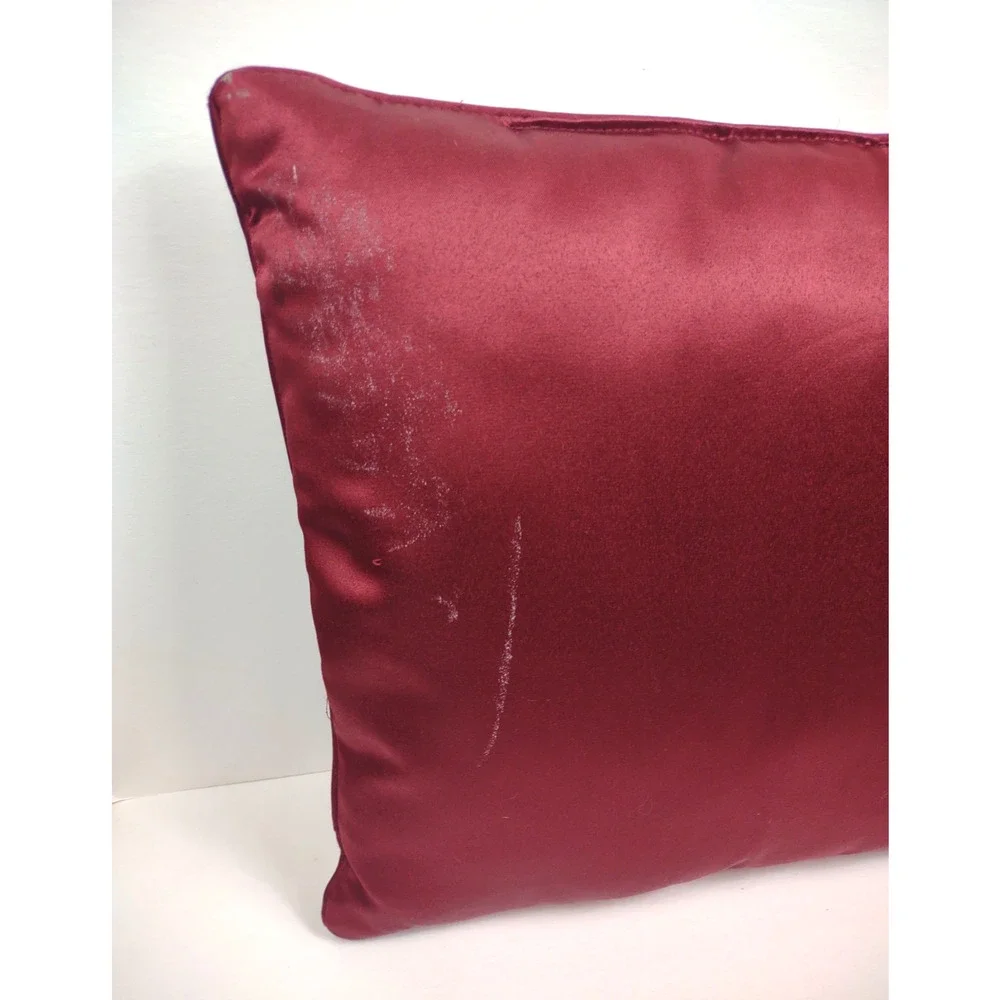 J. Queen New York Maribella Crimson Square Stripes Decorative Throw Pillow 16